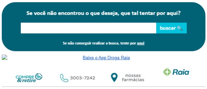 Print de um anúncio da Droga Raia