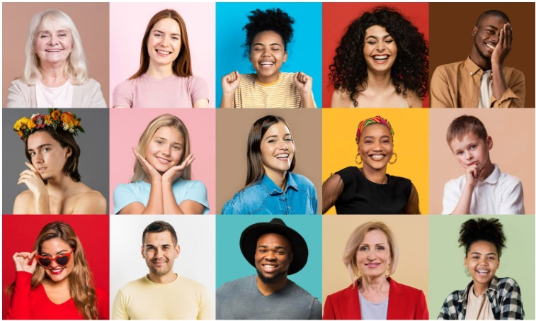 Composição de pessoas de diferentes perfis