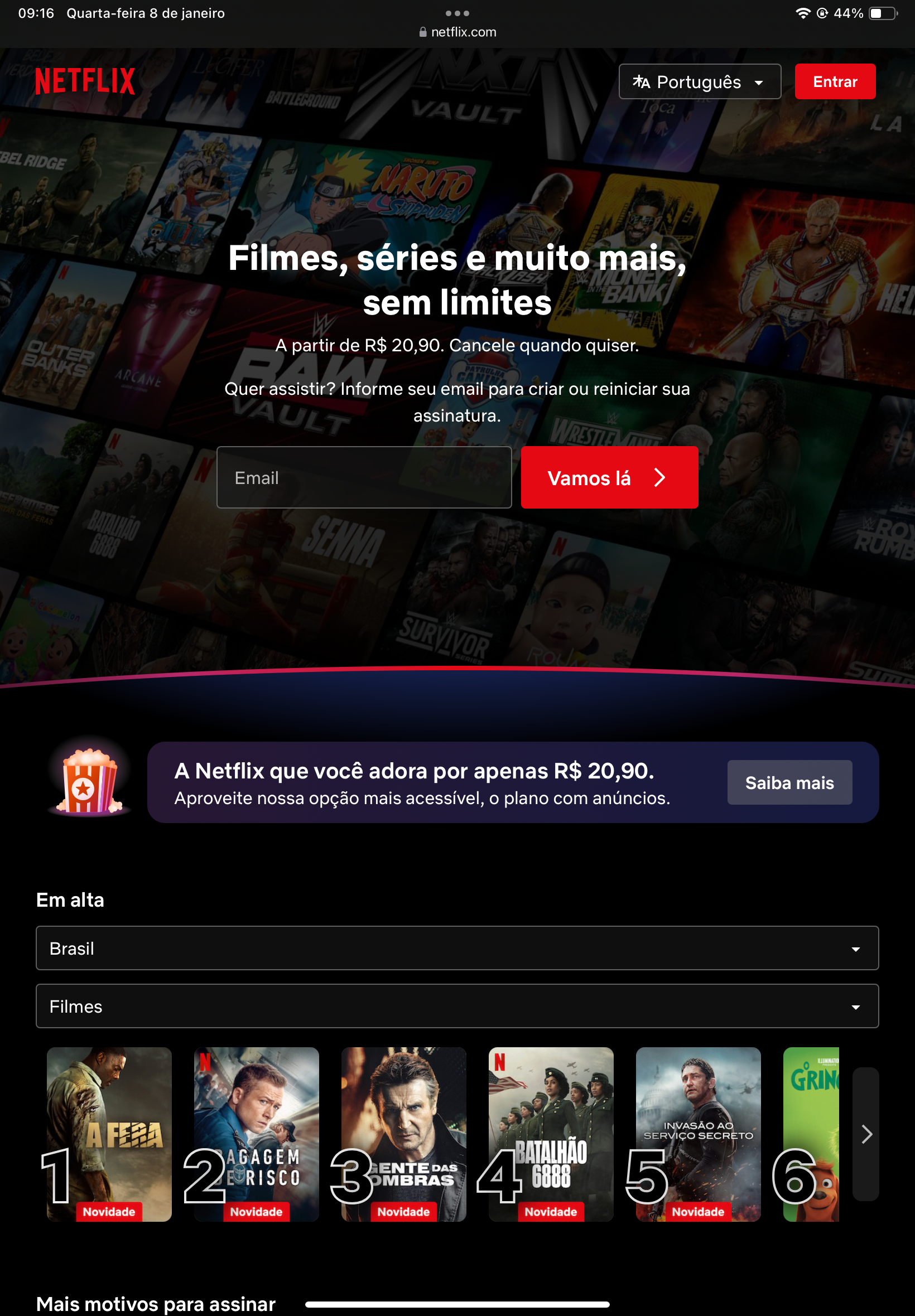 Print home da Netflix para tablet