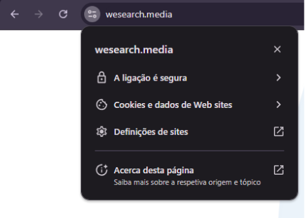 Print de uma tela de navegador do Google Chrome mostrando o endereço da Wesearch