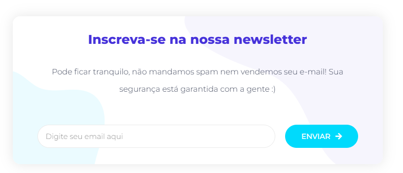 Print do site Befreela com um banner pra se inscrever na Newsletter