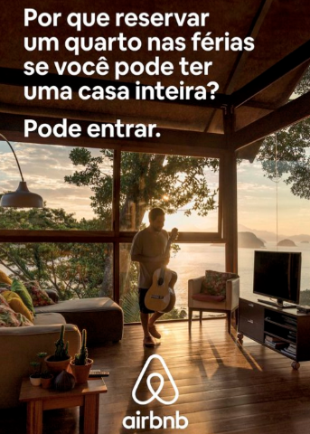 Exemplo de texto criativo no site da Airbnb