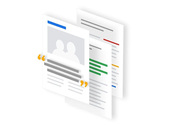 Print da home do Google Analytics, com ilustrações de páginas sobrepostas
