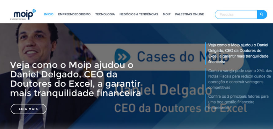 Print do site da Moip usando prova social com depoimentos reais
