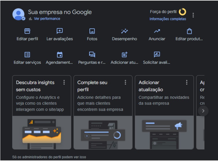 Print Google tela de informações adicionais do GMB