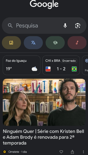 Print da pesquisa convencional do google, mostrando web stories de uma série de tv sendo renovada