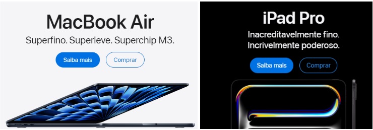 Print Ipad e Macbook no site da Apple